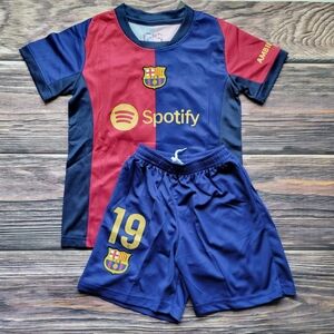 Barcelona Lamine Home kid's soccer uniform